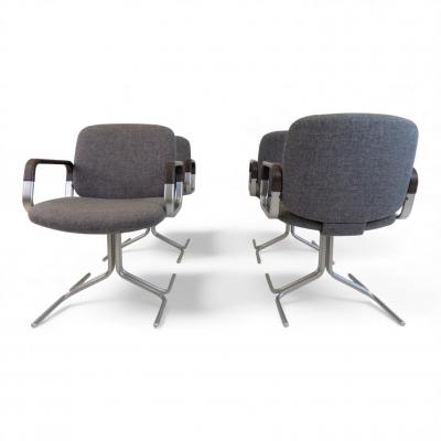  Mauser Waldeck Mauser Seat 150 4 piece set of dining conference chairs by Herbert Hirche 1970