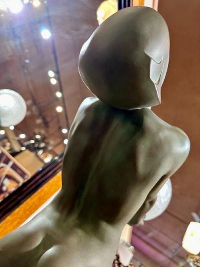  Max Le Verrier Art Deco Light Statue by Max Le Verrier Iconic Clarte Large Rare Vintage Model