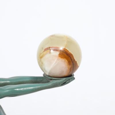  Max Le Verrier Art Deco Sculptural Onyx Veria Green Marble Nude Flapper signed Max le Verrier