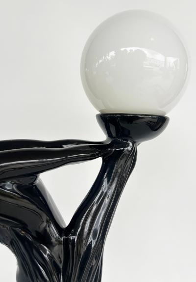  Max Le Verrier Large Art Deco Le Verrier Style Ceramic Table Lamps Frosted Glass Shades Pair