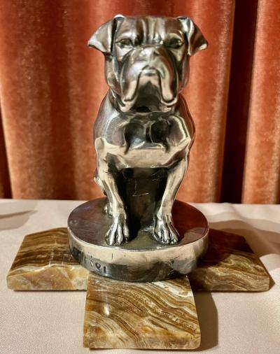  Max Le Verrier Max Le Verrier Bookends Statues of Dog and Cat French Art Deco