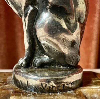  Max Le Verrier Max Le Verrier Bookends Statues of Dog and Cat French Art Deco