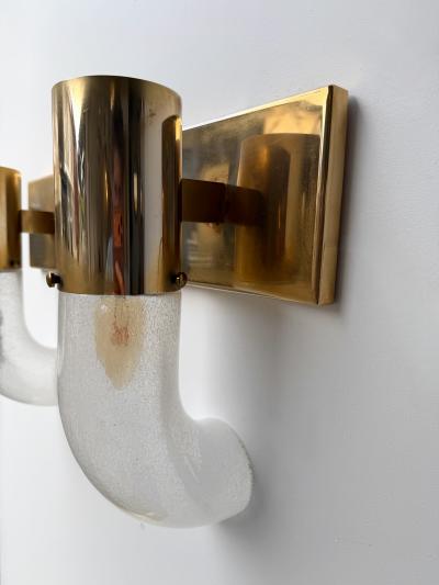 Mazzega Murano Brass Sconce Murano Glass by Aldo Nason for Mazzega Italy 1970s