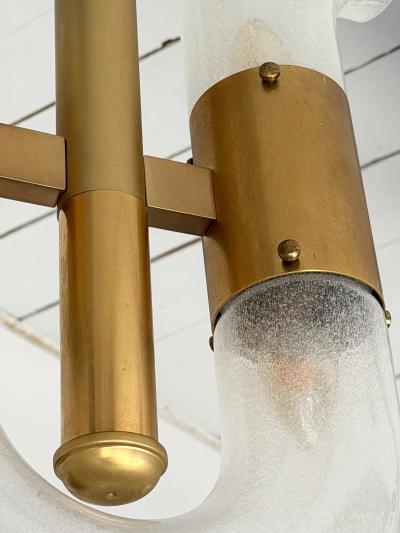  Mazzega Murano Brass U Pendant Lighting Murano Glass by Aldo Nason for Mazzega Italy 1970s