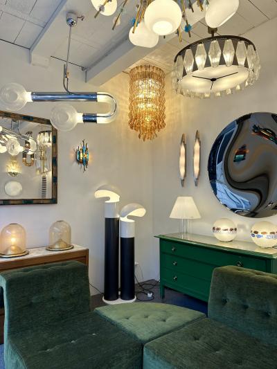 Mazzega Murano Cascade Chandelier Wave Amber Murano Glass by Mazzega Italy 1970s