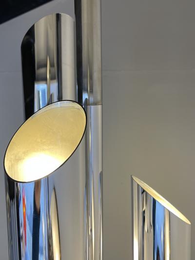 Mazzega Murano Chandelier Murano Glass Tube and Metal Chrome by Mazzega Italy 1970s