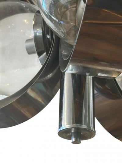  Mazzega Murano Chrome and Murano Glass chandelier by Mazzega