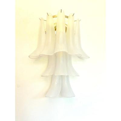  Mazzega Murano Contemporary Frosted Selle Murano Glass Wall Sconce in Mazzega Style