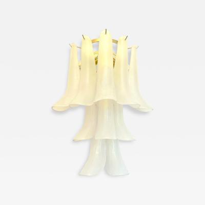  Mazzega Murano Contemporary Frosted Selle Murano Glass Wall Sconce in Mazzega Style
