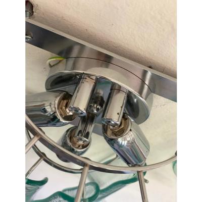  Mazzega Murano Contemporary Green Wather Murano Glass Selle Wall Sconces in Mazzega Style