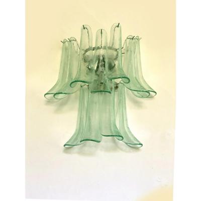  Mazzega Murano Contemporary Green Wather Murano Glass Selle Wall Sconces in Mazzega Style