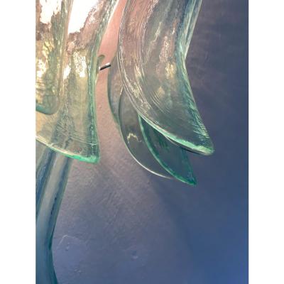  Mazzega Murano Contemporary Green Wather Murano Glass Selle Wall Sconces in Mazzega Style