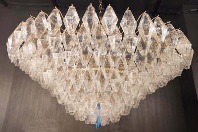  Mazzega Murano Extraordinary Large Poliedri Murano Glass Ceiling Light or Chandelier