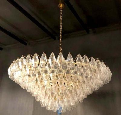  Mazzega Murano Extraordinary Large Poliedri Murano Glass Ceiling Light or Chandelier