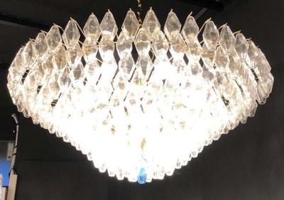  Mazzega Murano Extraordinary Large Poliedri Murano Glass Ceiling Light or Chandelier