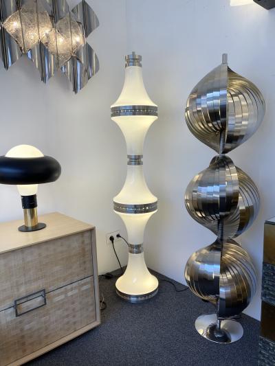  Mazzega Murano Floor Lamp Diabolo Murano Glass and Metal by Mazzega Italy 1970s