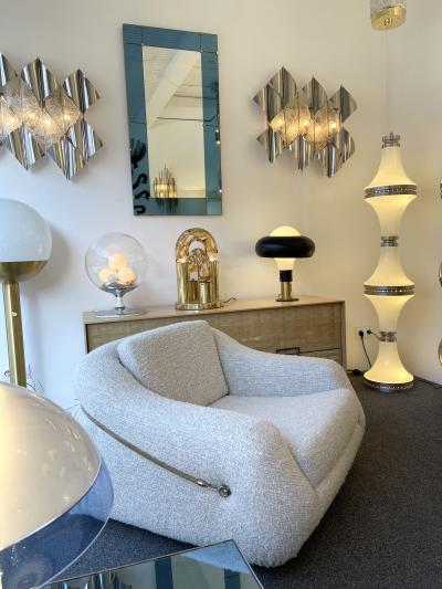  Mazzega Murano Floor Lamp Diabolo Murano Glass and Metal by Mazzega Italy 1970s