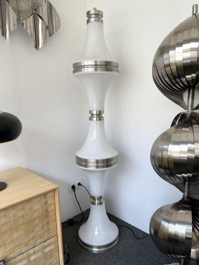  Mazzega Murano Floor Lamp Diabolo Murano Glass and Metal by Mazzega Italy 1970s