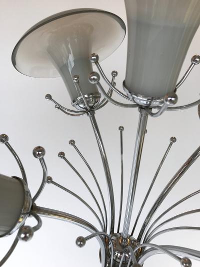  Mazzega Murano Floor Lamp Flower Murano Glass and Metal Italy 1970s