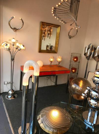  Mazzega Murano Floor Lamp Flower Murano Glass and Metal Italy 1970s