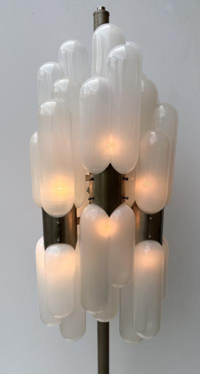  Mazzega Murano Floor Lamp Torpedo Murano Glass Metal by Carlo Nason for Mazzega Italy 1970s