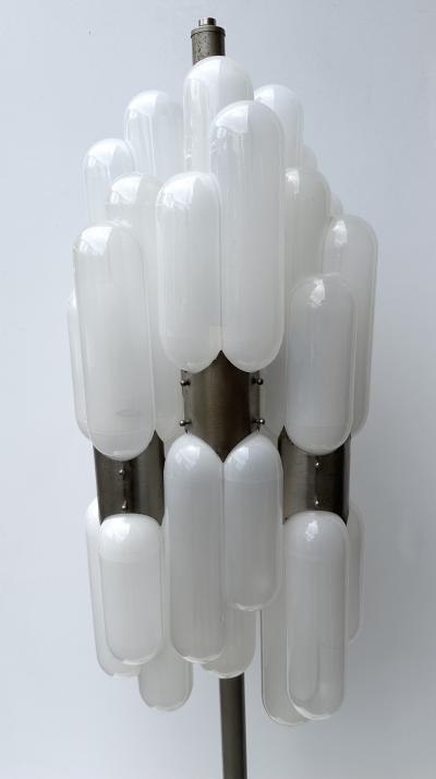  Mazzega Murano Floor Lamp Torpedo Murano Glass Metal by Carlo Nason for Mazzega Italy 1970s