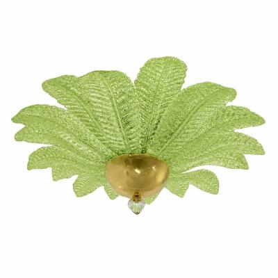  Mazzega Murano Green Murano Glass Flush Mount Mazzega Zuccheri Venini Barovier Style