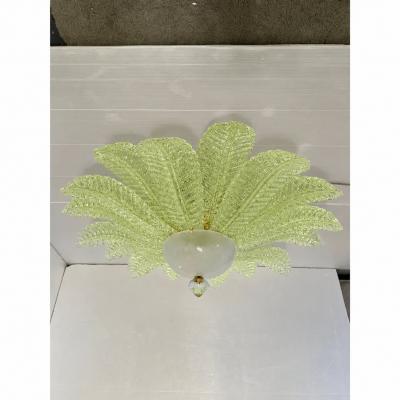  Mazzega Murano Green Murano Glass Flush Mount Mazzega Zuccheri Venini Barovier Style
