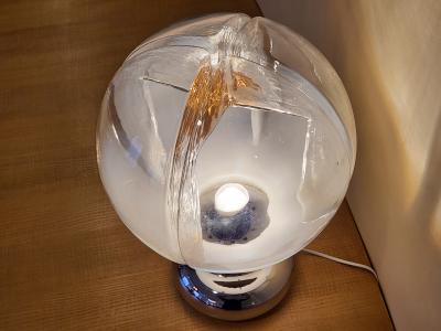  Mazzega Murano Handblown Murano Glass Sphere Table Lamp for Mazzega