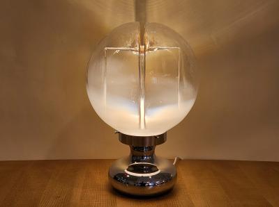  Mazzega Murano Handblown Murano Glass Sphere Table Lamp for Mazzega