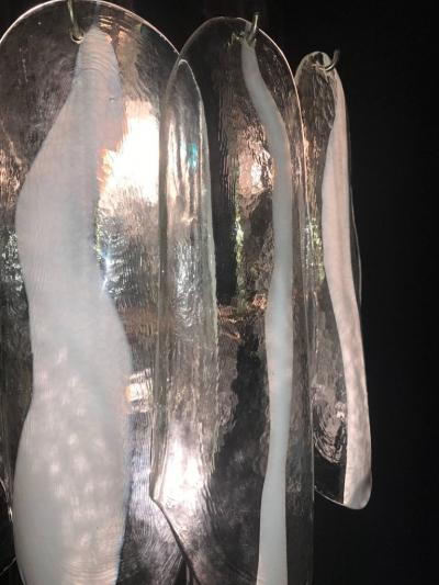  Mazzega Murano Italian Mid century Murano Bicolored Petal Chandelier by Mazzega