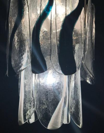  Mazzega Murano Italian Mid century Murano Bicolored Petal Chandelier by Mazzega