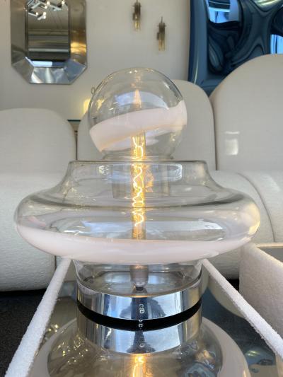  Mazzega Murano Lamp Murano glass and Metal by Mazzega Italy 1970s