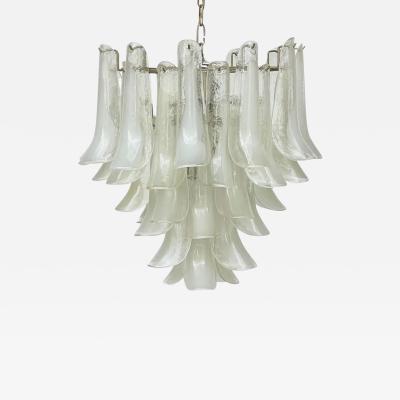  Mazzega Murano Large Mid Century Italian Modern Mazzega Murano Art Glass Chandelier in Chrome