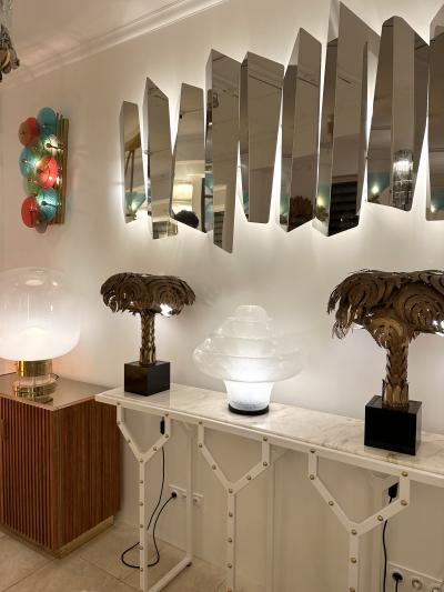  Mazzega Murano Lotus Lamp LT305 Murano Glass and Metal by Carlo Nason for Mazzega Italy 1970s