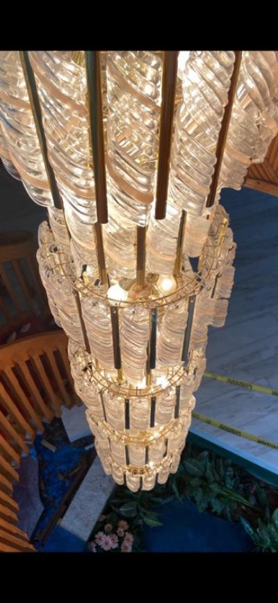 Mazzega Murano MODERN MAGNIFICIENT MONUMENTAL CUSTOM MURANO GLASS TIERED CHANDELIER