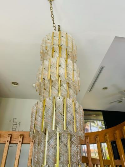 Mazzega Murano MODERN MAGNIFICIENT MONUMENTAL CUSTOM MURANO GLASS TIERED CHANDELIER