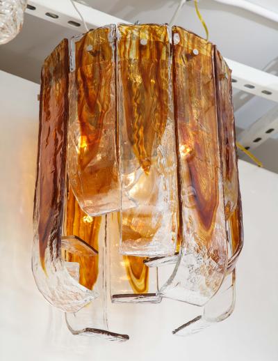Mazzega Murano Mazzega Clear Amber Flush Mount