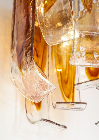 Mazzega Murano Mazzega Clear Amber Flush Mount