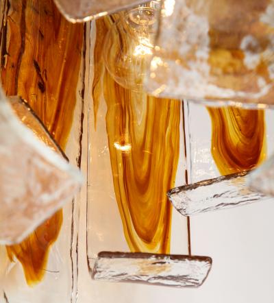 Mazzega Murano Mazzega Clear Amber Flush Mount