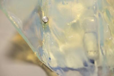  Mazzega Murano Mazzega Wall Lamp In Light Blue Murano Glass Italy 1970s