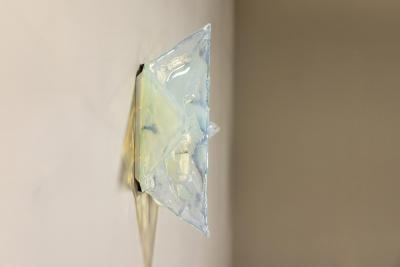  Mazzega Murano Mazzega Wall Lamp In Light Blue Murano Glass Italy 1970s