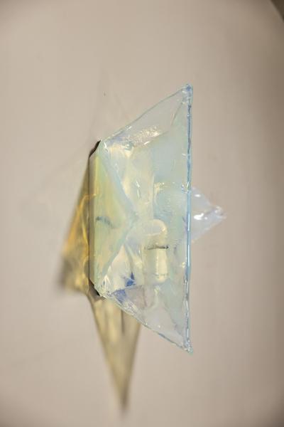  Mazzega Murano Mazzega Wall Lamp In Light Blue Murano Glass Italy 1970s