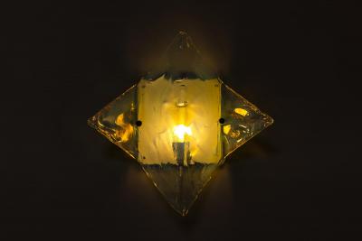  Mazzega Murano Mazzega Wall Lamp In Light Blue Murano Glass Italy 1970s