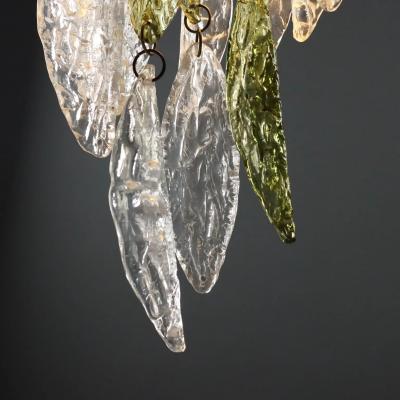 Mazzega Murano Mid Century Italian Murano Glass Palmette Chandelier by Mazzega