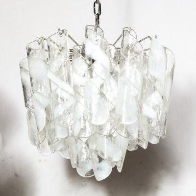 Mazzega Murano Mid Century Modernist Hand Blown Murano Glass Torciglioni Chandelier By Mazzega