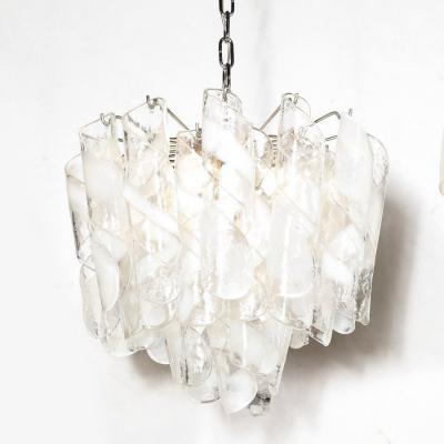 Mazzega Murano Mid Century Modernist Hand Blown Murano Glass Torciglioni Chandelier By Mazzega