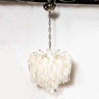 Mazzega Murano Mid Century Modernist Hand Blown Murano Glass Torciglioni Chandelier By Mazzega