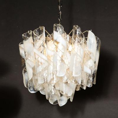 Mazzega Murano Mid Century Modernist Hand Blown Murano Glass Torciglioni Chandelier By Mazzega