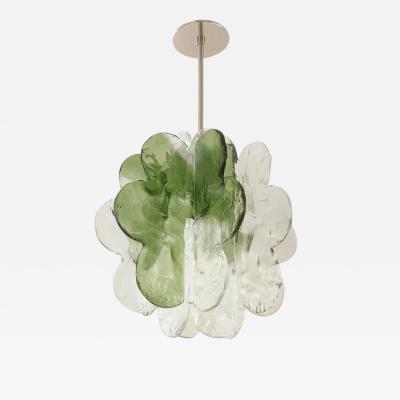  Mazzega Murano Organic Murano Glass Pendant by Mazzega with Green Accents